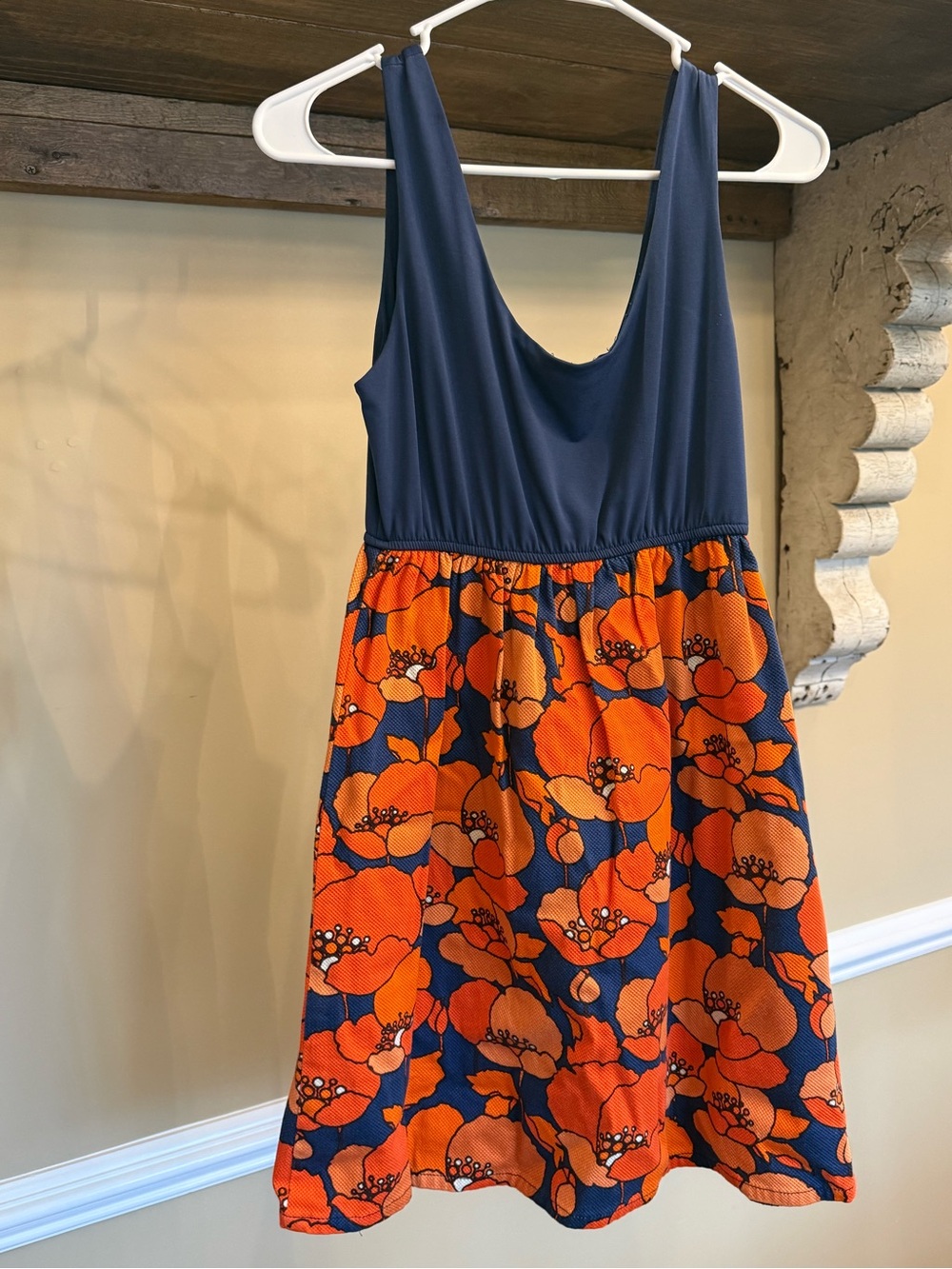 Judith March navy and orange floral dress